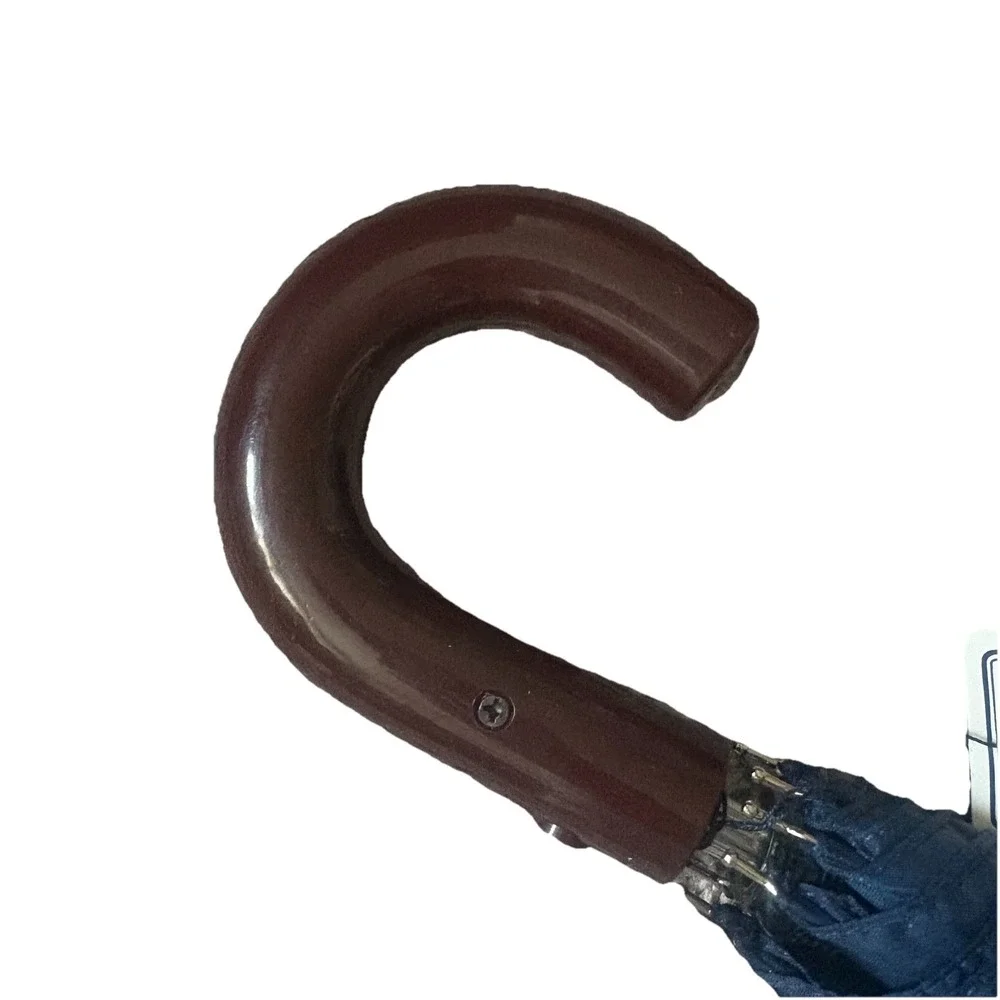 Pierre Cardin Classic Vintage Mini Umbrella With Wooden Handle Blue‎ Maroon - Picture 6 of 9